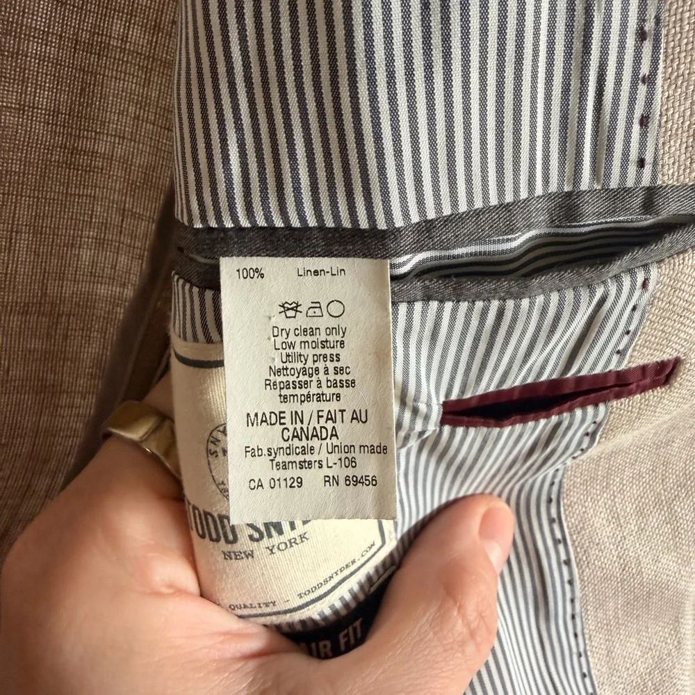 Todd Snyder Beige Linen Sport Coat